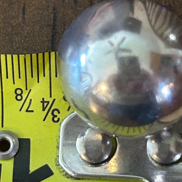 Sterling Silver Stud Earrings Round Lightweight Minimalist Buttin Classic18 mm - Picture 13 of 13